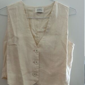 Women's DISSH Cream Button-Up Vest Top Sz 4